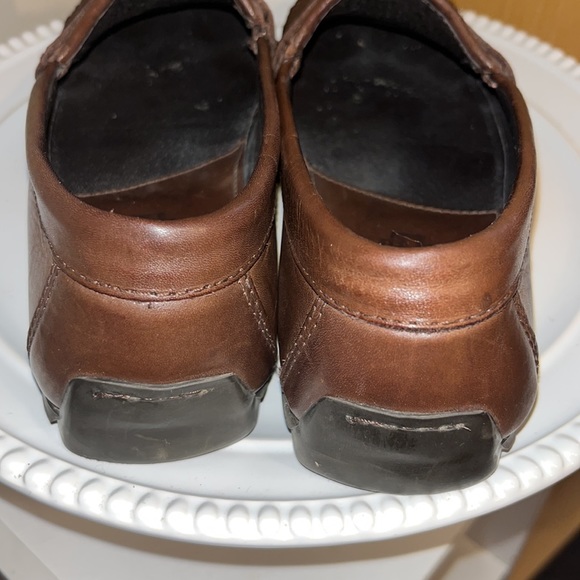 SANDRO CHOCOLATE BROWN LEATHER LOAFERS men’s 9 MINTY! - Picture 4 of 7